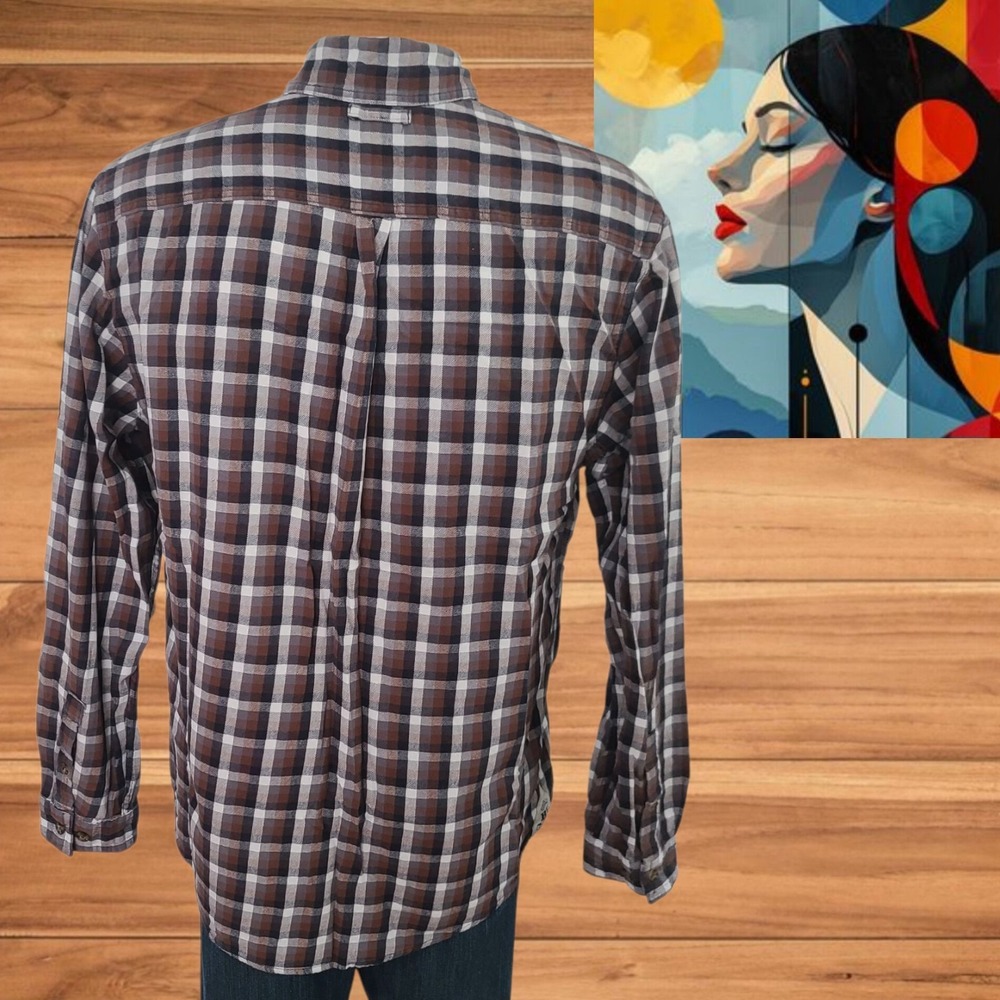 Boston Traders Men's Size L Long Sleeve Shirt Multicolor Checked - Picture 3 of 10